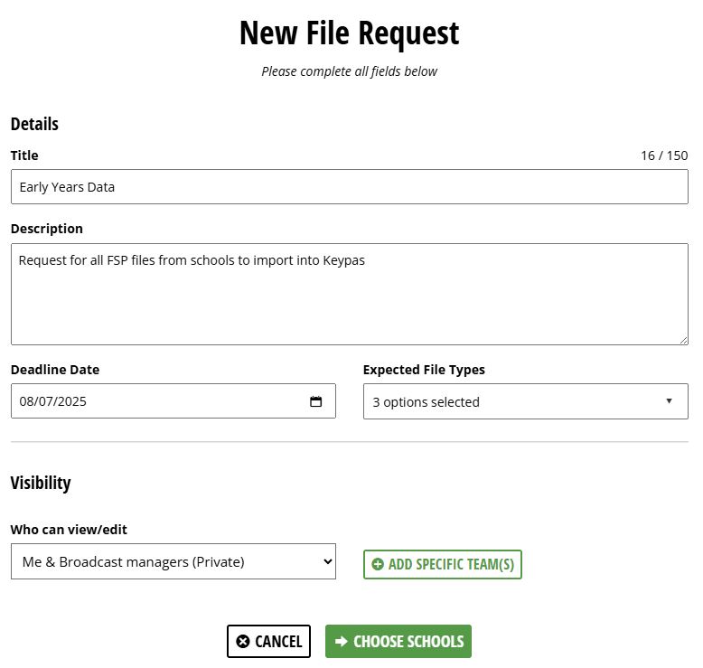 File Requests – Broadcast
